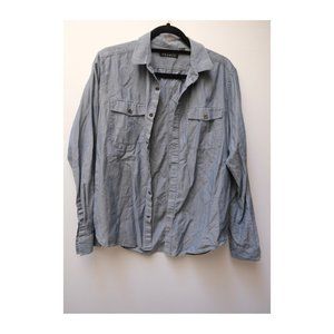 Men's Theory Light Grey Button Up Shirt / Size Medium